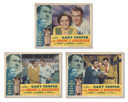 1949 The Pride of the Yankees Lobby Card Set and Press Book (9)