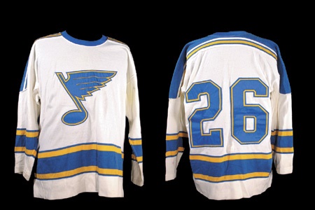 Hockey Sweaters - 1970-71 Fran Huck St. Louis Blues Game Worn Jersey