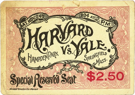 Football - 1894 Harvard vs. Yale Ticket