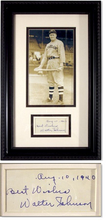 Baseball Autographs - Walter Johnson Signature