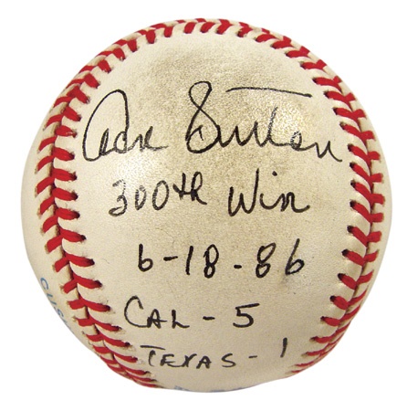 Game Used Baseballs - Don Sutton 300th Win Game Used Baseball