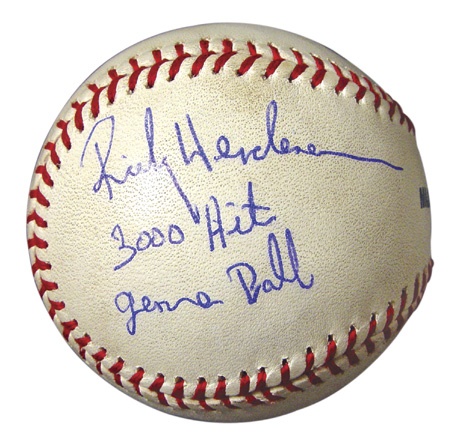 Game Used Baseballs - Rickey Henderson 3000 Hit Game Used Ball