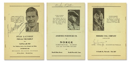 Babe Ruth, Gene Sarazen, & Gene Tunney Signed Program