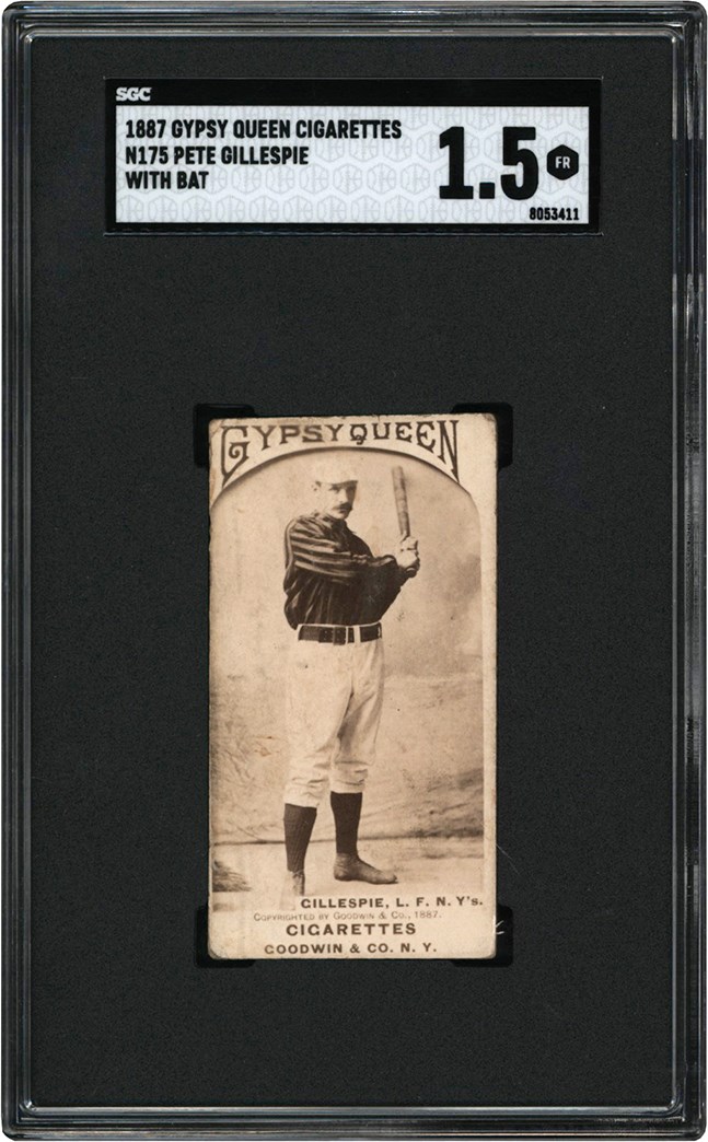1887 N175 Gypsy Queen Pete Gillespie-with Bat SGC FR 1.5 (Only Known Example)