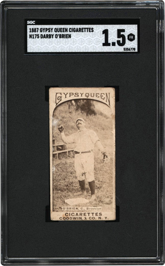 Baseball and Trading Cards - 1887 N175 Gypsy Queen Darby O'Brien SGC FR 1.5 (Previously Uncatalogued)