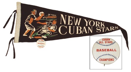 Baseball Memorabilia - 1940’s New York Cuban Stars Pin & Pennant