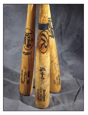 Tony Gwynn, Mark Grace, & Edgar Martinez Game Used Bats