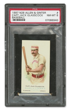 Baseball and Trading Cards - 1887 Allen & Ginter Captain Jack Glasscock PSA 8