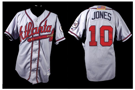 Baseball Jerseys - 2001 Chipper Jones Game Worn Jersey