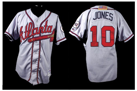 2001 Chipper Jones Game Worn Jersey