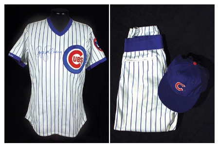 Baseball Jerseys - Ryne Sandberg Autographed Game Used Jersey, Pants, & Hat
