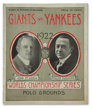 Tickets, Publications & Pins - 1922 World Series Program
