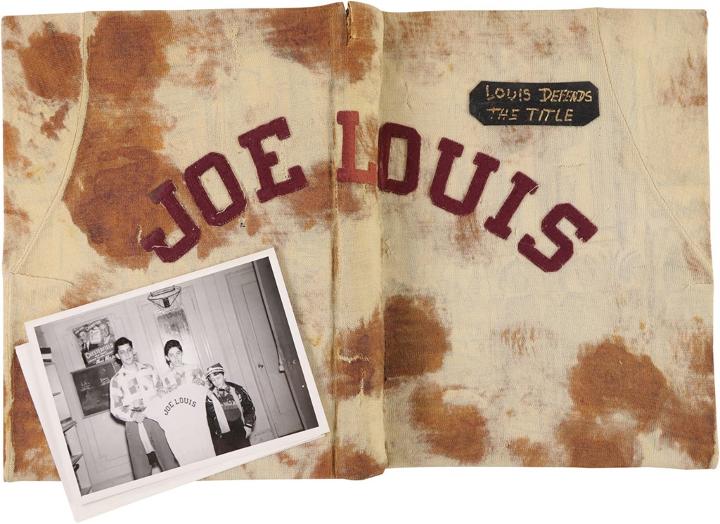 - Joe Louis Worn Training Shirt & 10 Title-Fight Programs