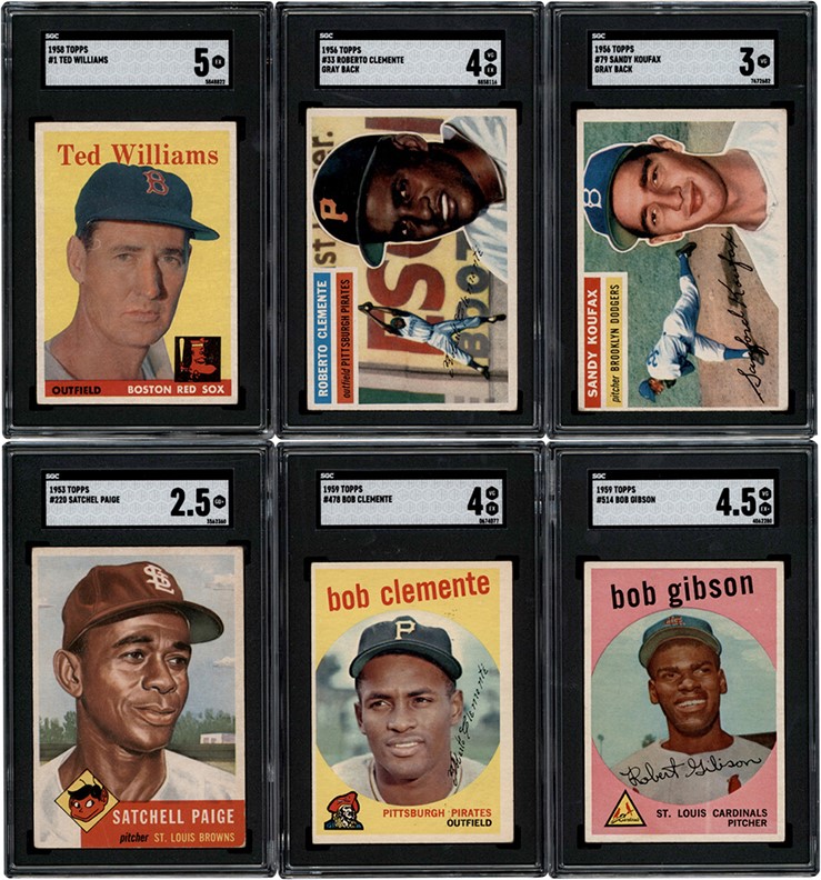 Baseball and Trading Cards - 1952-1960 Topps, Bowman, & Fleer HOFers & Star Baseball Card Collection (19) All SGC