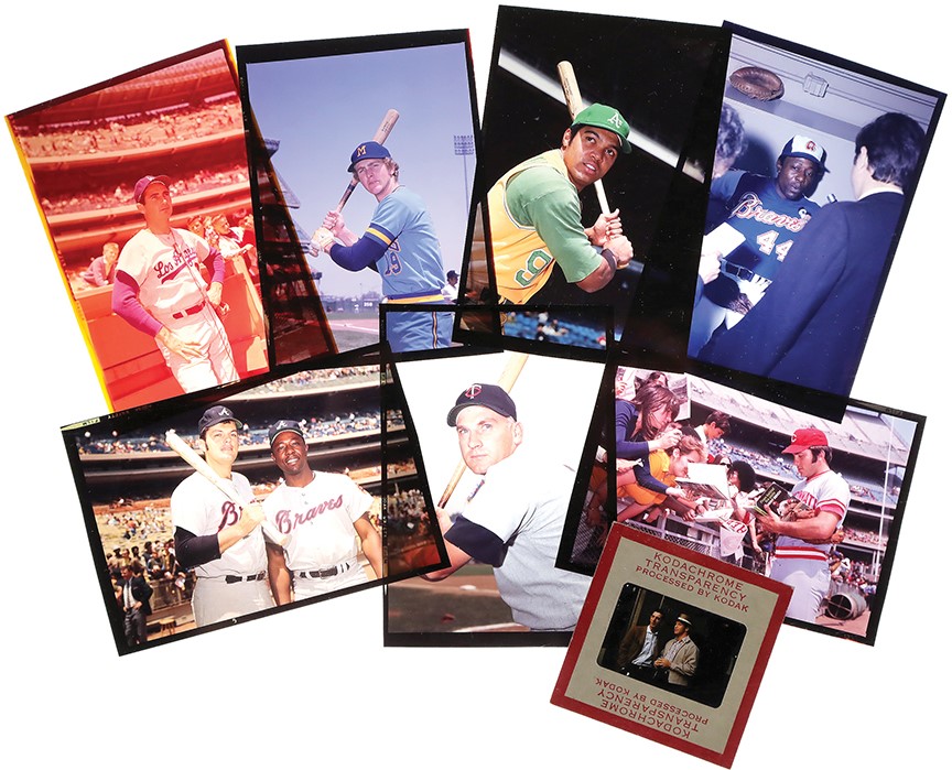 Vintage Sports Photographs - Selection of 1 Slide and 7 Negatives with 6 HOFers