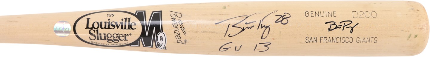 Baseball Equipment - 2013 Buster Posey San Francisco Giants Signed Game Used Bat (PSA GU 10)