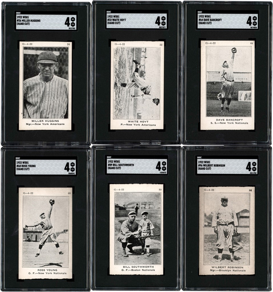 Baseball and Trading Cards - 1922 W501 Strip Card Hall of Famer Collection All SGC (6)