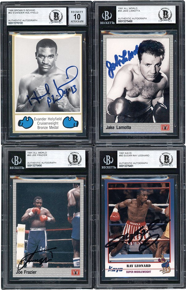 - 956-1991 Autographed Boxing Card Collection w/Holyfield Rookie (7 - All Beckett)