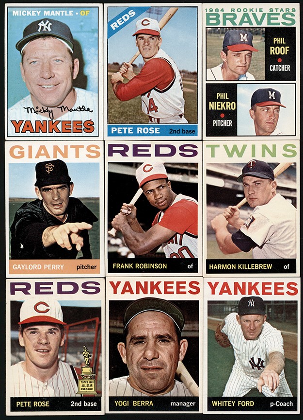 Baseball and Trading Cards - 1964-1967 Topps Hall of Famer and Star Baseball Card Collection w/Mantle & Clemente (30)
