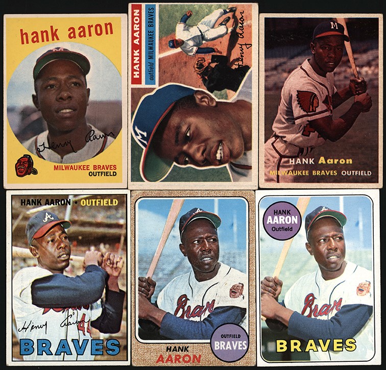 Baseball and Trading Cards - 1956-1969 Topps Baseball Hank Aaron Card Collection (6)