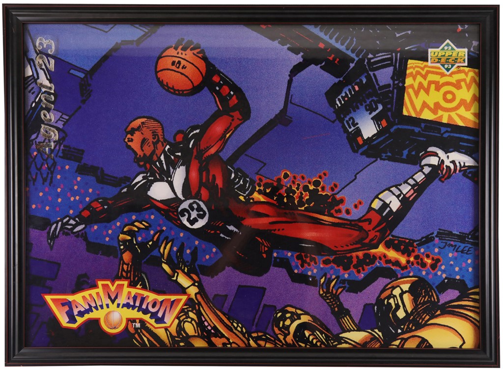 Basketball - 1992 Michael Jordan "Fanimation" Oversize Poster from "Last Dance" Security Guard John Michael Wozniak