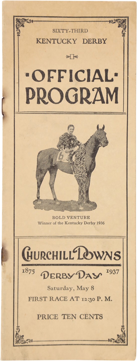 Horse Racing - 1937 War Admiral "Triple Crown" Kentucky Derby Program