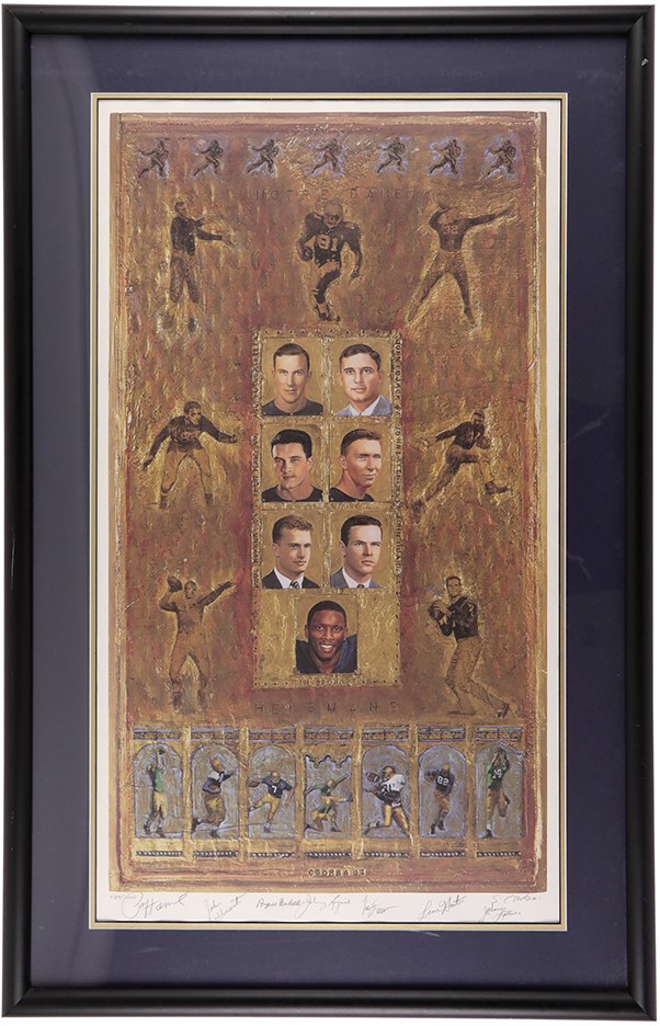 - otre Dame Heisman Trophy Winner Signed Lithograph (PSA)