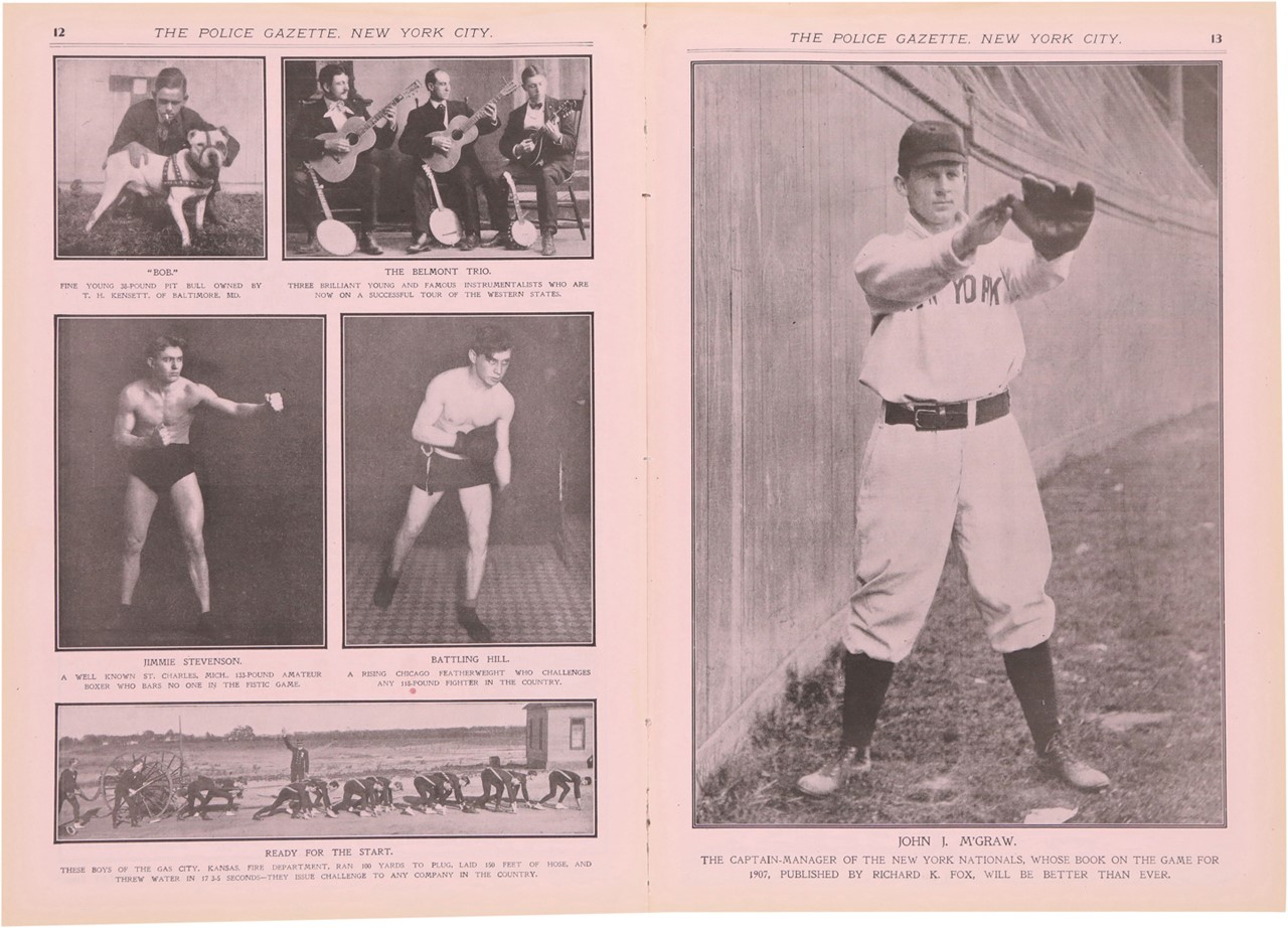 - March 9, 1907, National Police Gazette with John McGraw Baseball Supplement