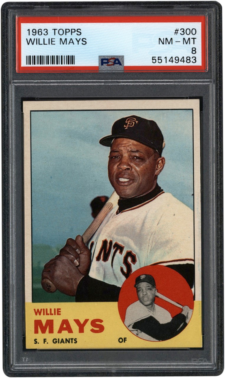 Baseball and Trading Cards - 1963 Topps Baseball #300 Willie Mays Card PSA NM-MT 8