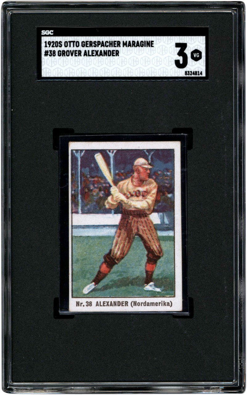 Baseball and Trading Cards - Newly Discovered 1920s Otto Gerspacher Maragine #38 Grover Alexander SGC VG 3 (Only Known Example)