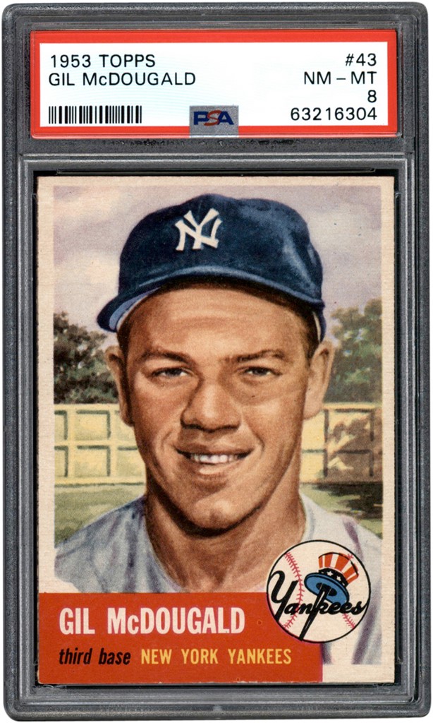 Baseball and Trading Cards - 1953 Topps Baseball #43 Gil McDougald Card PSA NM-MT 8