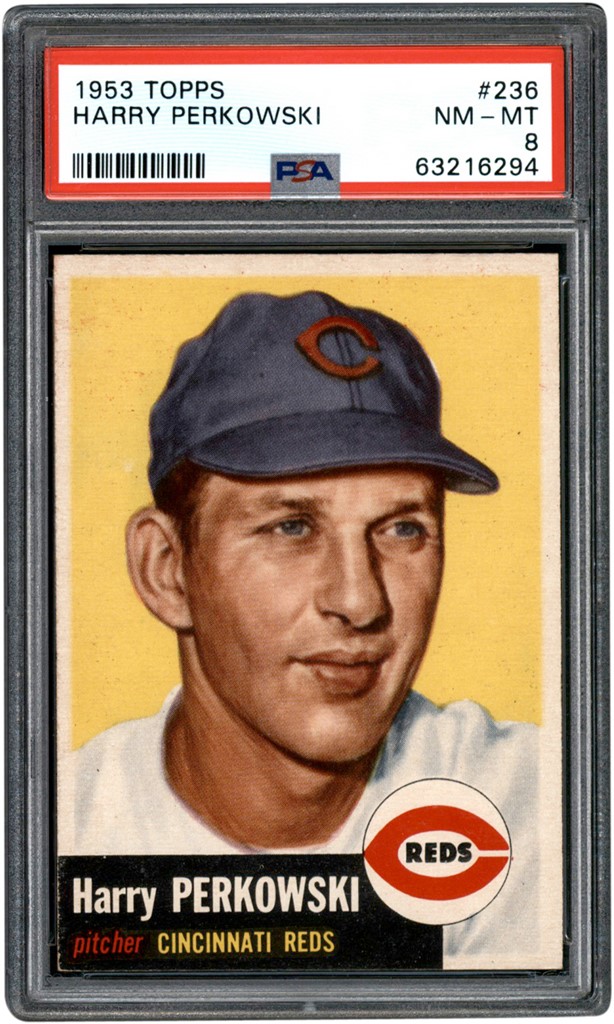 Baseball and Trading Cards - 1953 Topps Baseball #236 Harry Perkowski Card PSA NM-MT 8