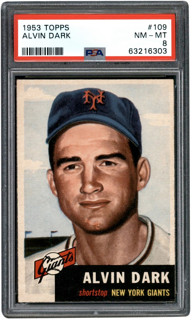 Baseball and Trading Cards - 1953 Topps Baseball #109 Al Dark Card PSA NM-MT 8