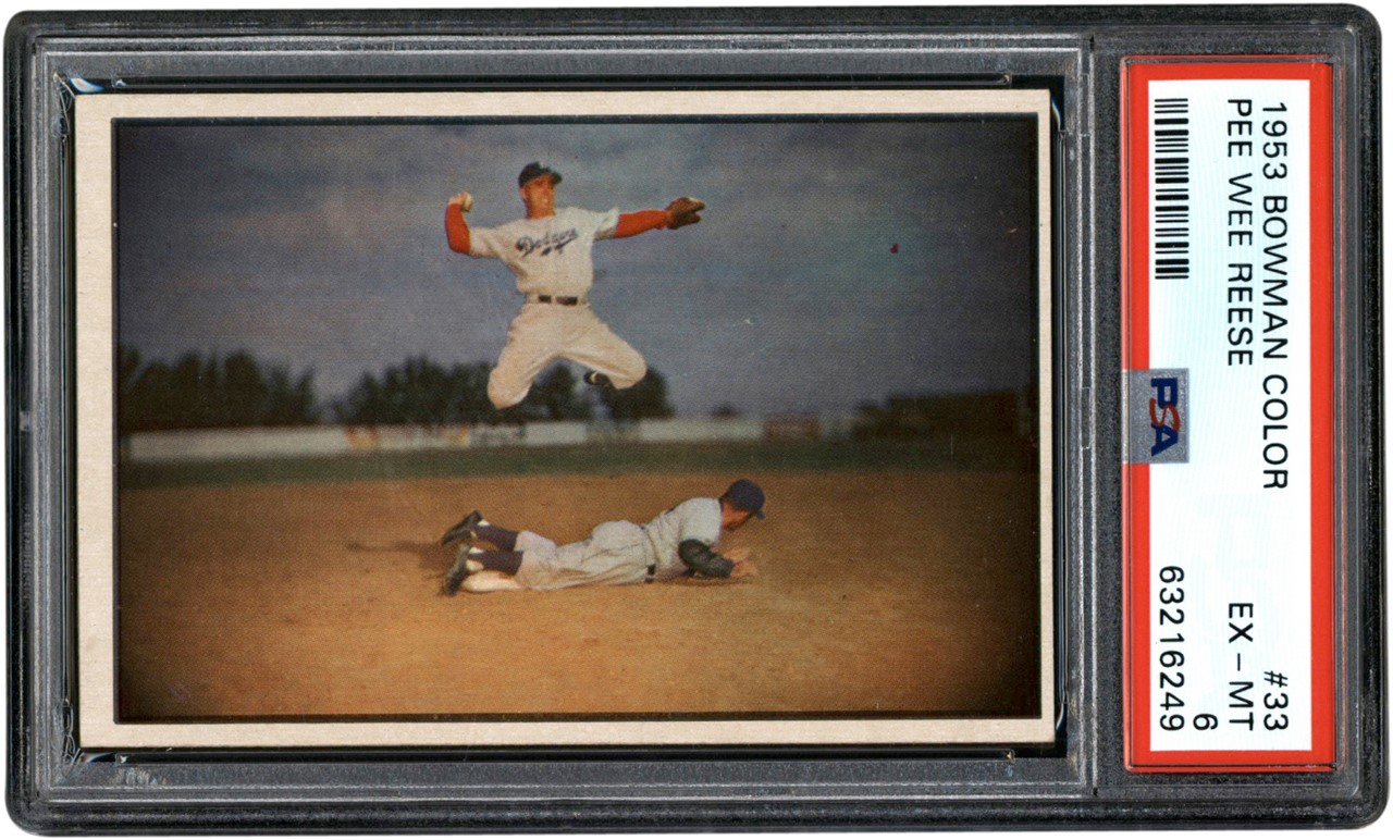 Baseball and Trading Cards - 1953 Bowman Color #33 Pee Wee Reese PSA EX-MT 6