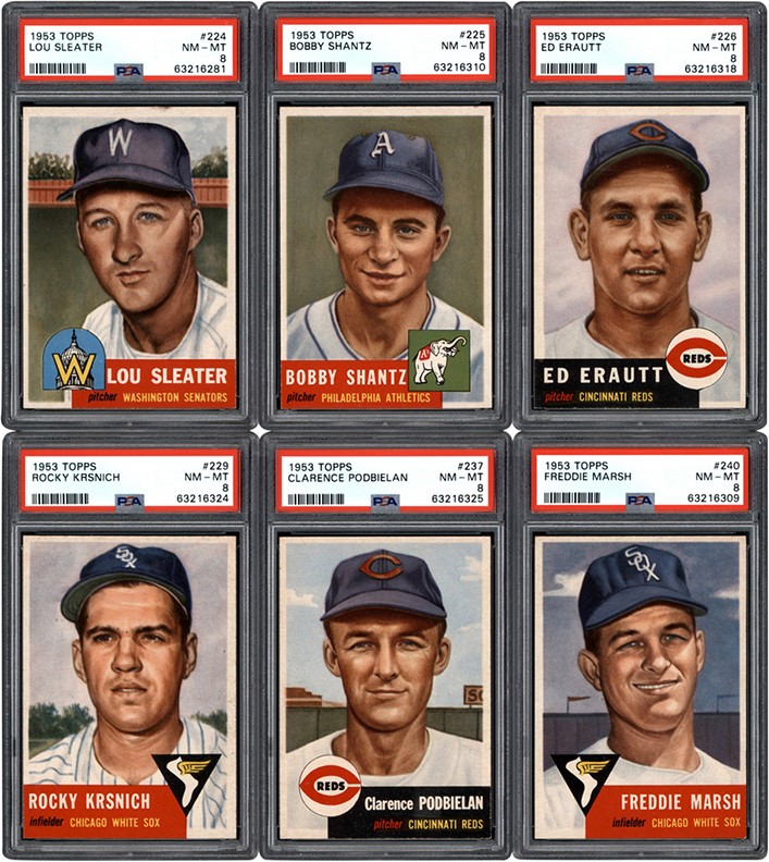 Baseball and Trading Cards - 1953 Topps Baseball High Number PSA NM-MT 8 Card Collection (12)
