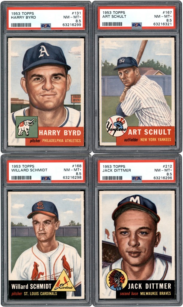 Baseball and Trading Cards - 1953 Topps Baseball PSA NM-MT+ 8.5 Card Collection (4)
