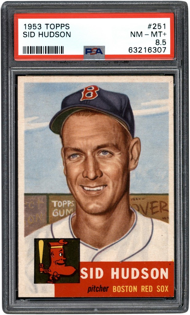 Baseball and Trading Cards - 1953 Topps Baseball #251 Sid Hudson Card PSA NM-MT+ 8.5