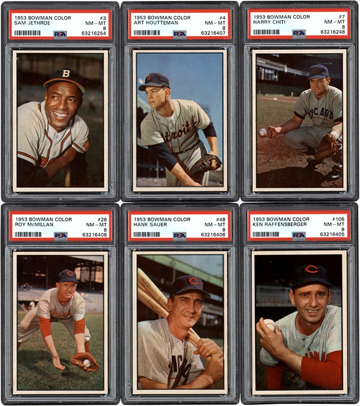 Baseball and Trading Cards - 1953 Bowman Color Baseball PSA NM-MT 8 Card Collection (6)