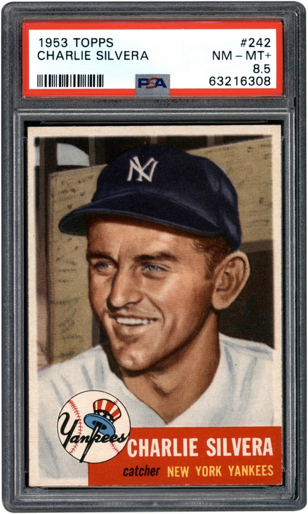 Baseball and Trading Cards - 1953 Topps Baseball #242 Charlie Silvera Card PSA NM-MT+ 8.5