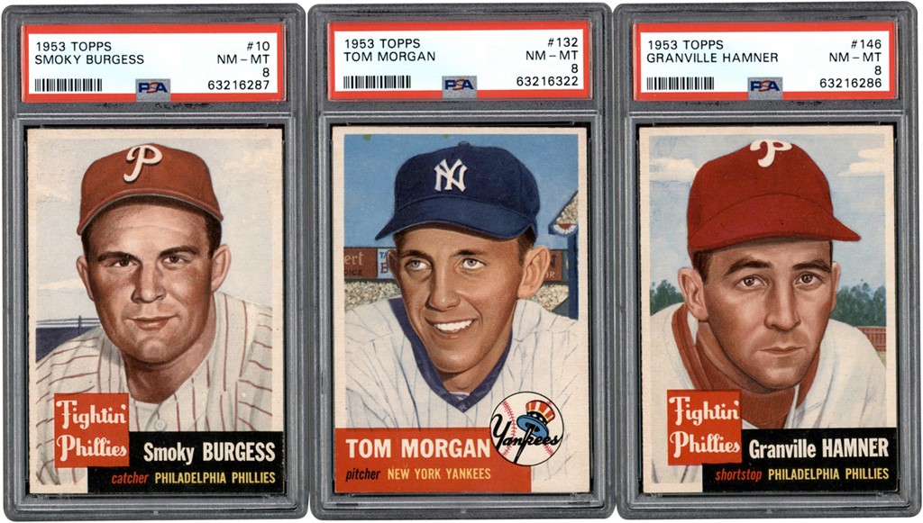 Baseball and Trading Cards - 1953 Topps Baseball PSA NM-MT 8 Low POP Card Trio