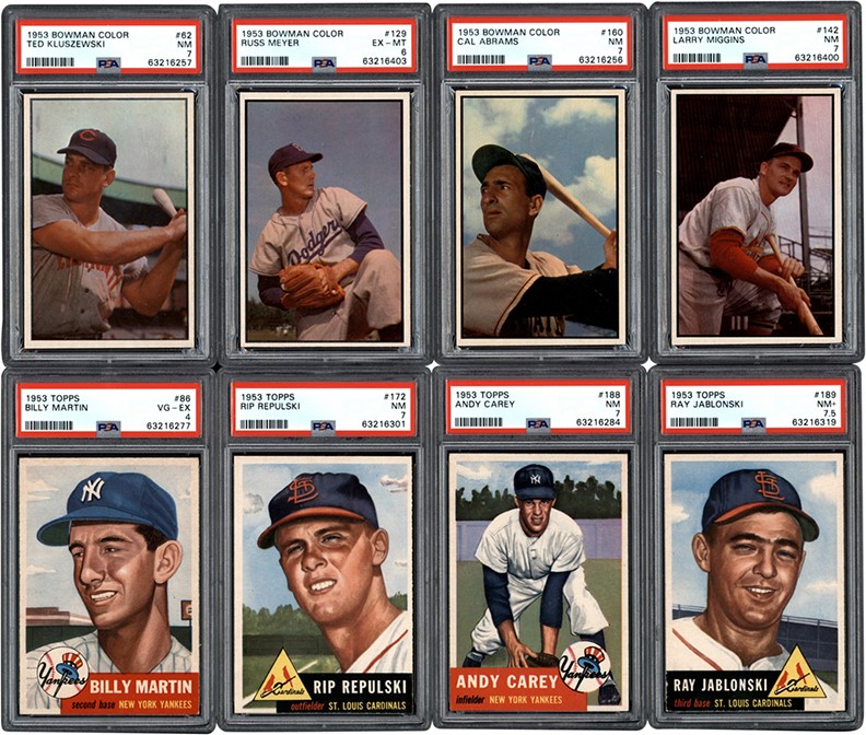 Baseball and Trading Cards - 1953 Bowman Color and Topps Baseball Card Collection (16) All PSA