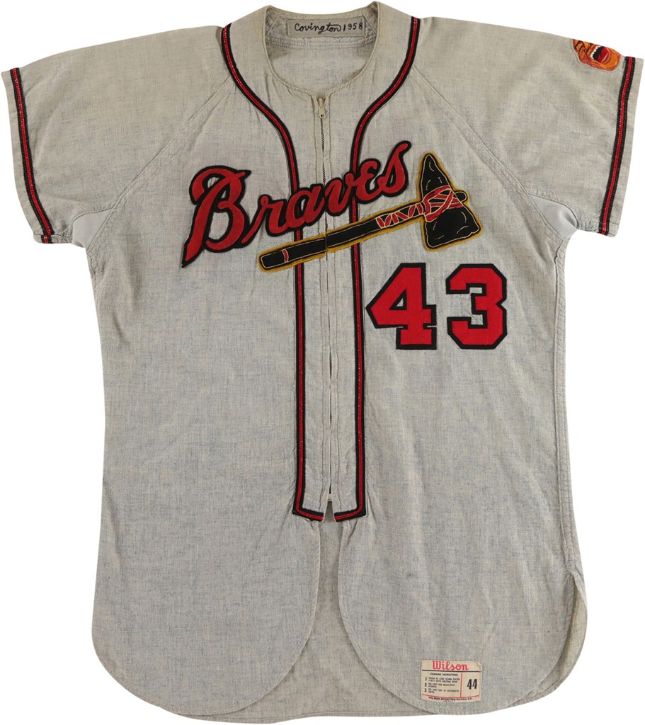 Baseball Equipment - 1958 Wes Covington Milwaukee Braves Game Worn Jersey - World Championship Season