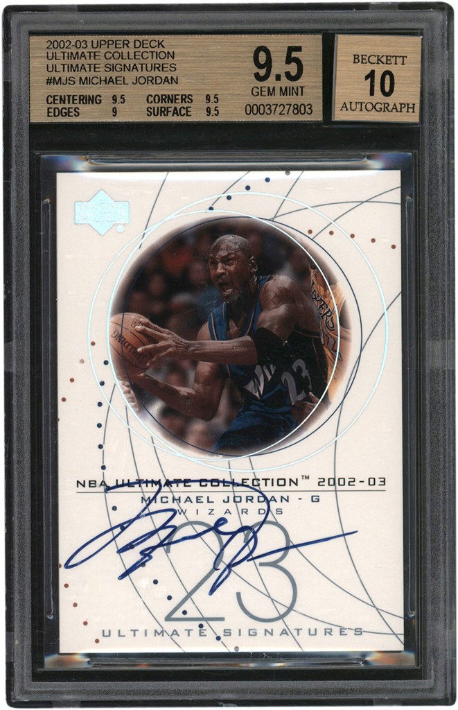 - 2002-03 Upper Deck Ultimate Collection Signatures #MJS Michael Jordan Autograph BGS GEM MINT 9.5 - Auto 10