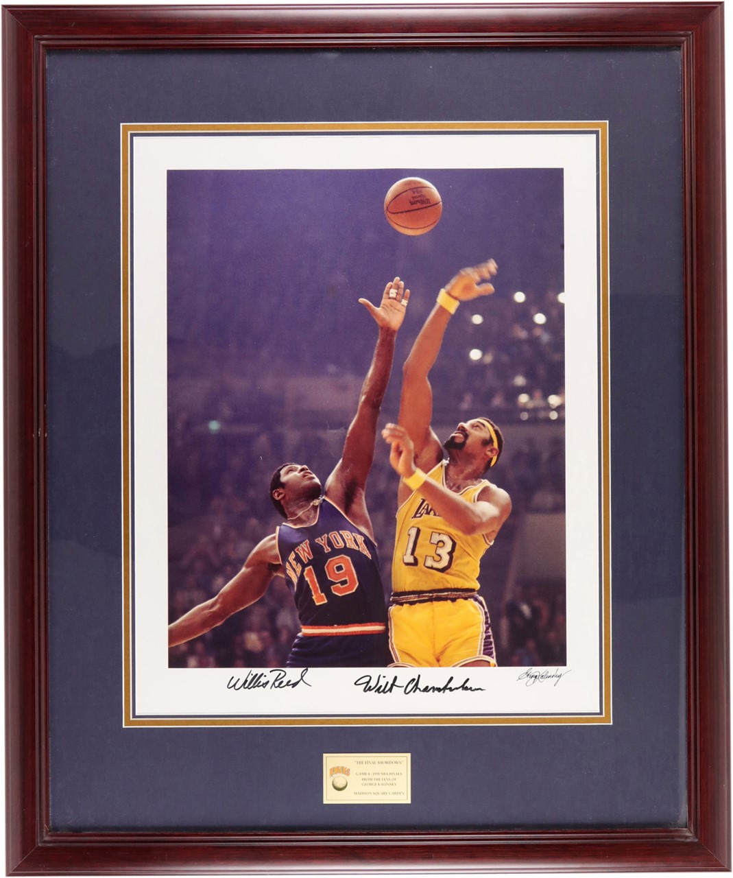 Basketball - Wilt Chamberlain & Willis Reed Signed 1970 NBA Finals "The Final Showdown" Large-Format Photo by George Kalinsky