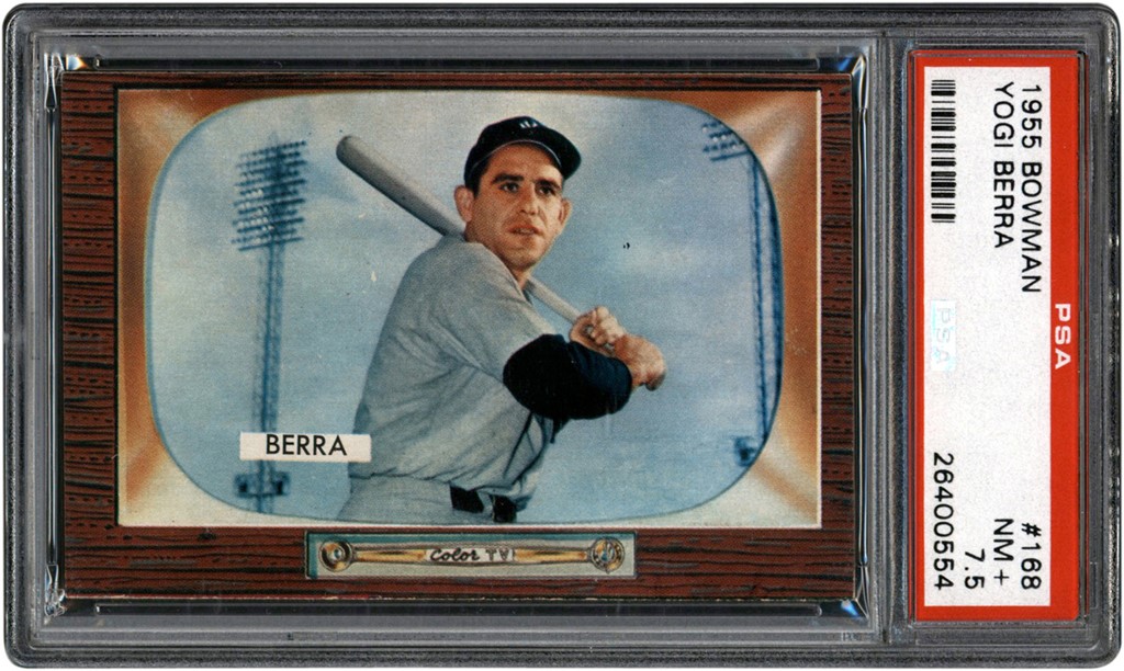 Baseball and Trading Cards - 1955 Bowman Baseball #168 Yogi Berra Card PSA NM+ 7.5