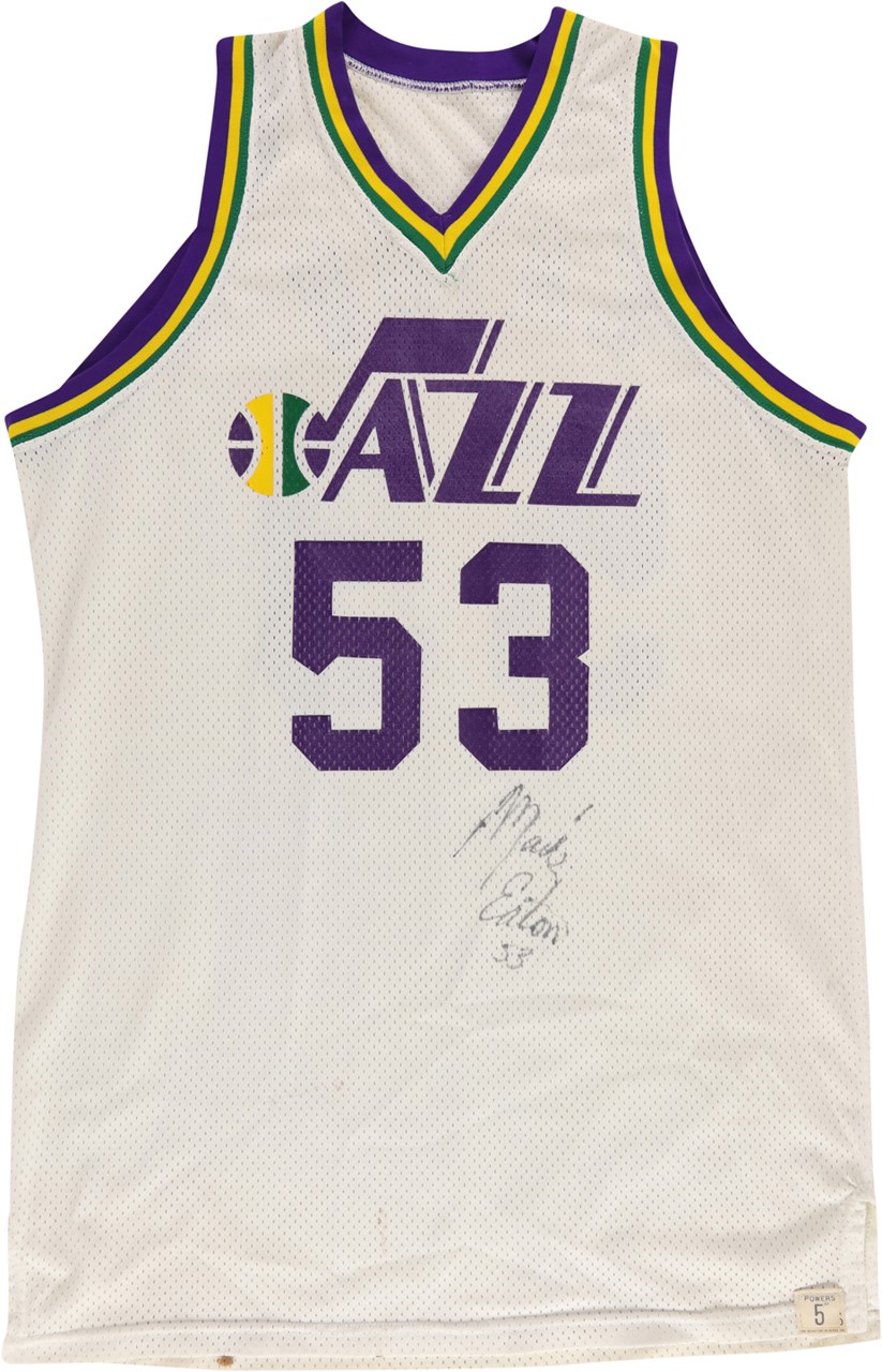Basketball - 1980s Mark Eaton Utah Jazz Signed Game Worn Jersey