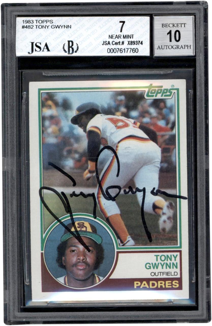 Baseball and Trading Cards - 1983 Topps #482 Tony Gwynn Signed Rookie BGS NM 7 - Auto 10