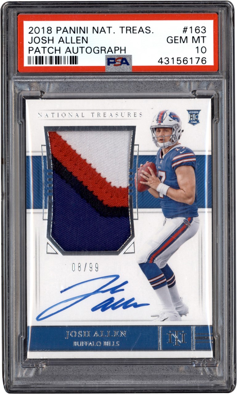 Modern Sports Cards - 018 National Treasures Patch Autograph #163 Josh Allen RPA Rookie Patch Autograph 08/99 PSA GEM MINT 10