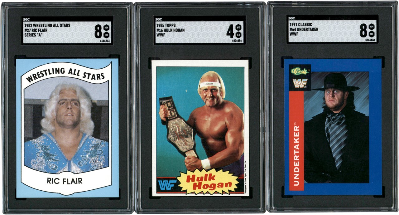Wrestling - Graded Wrestling Card Trio w/Ric Flair SGC 8