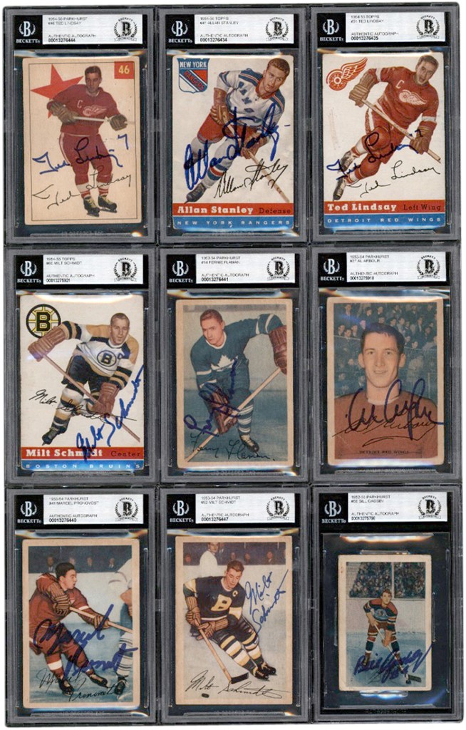 - 1952-1958 Parkhurst & Topps Hockey Signed BGS Graded Card Collection (15)